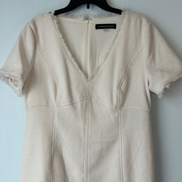 Andrew Marc Pearl Textured V Neck Sheath Dress Short Sleeve Size 14 Read - Picture 8 of 14